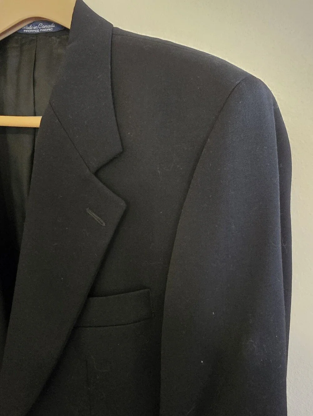 Brandini Le Collezioni Tailored for Robinson's Pure Wool Black Blazer 38R